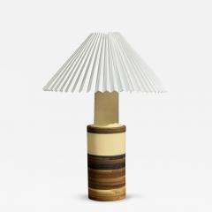 Eriksen Keramik Large Table Lamp Beige Stoneware Denmark 1970s - 4483535