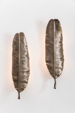 Erin Sullivan Flora Series Bronze Banana Leaf Sconces USA - 1164353