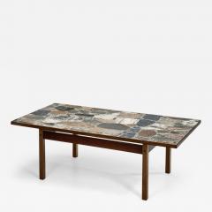 Erling Viksj Coffee Table with Stone Top by Erling Viksj for Conglo Designs Norway 1960s - 4456804