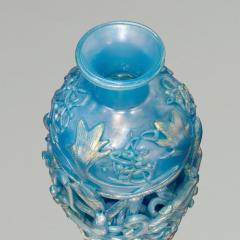 Ermanno Nason Ermanno Nason Hand Blown Vase in Opalescent Blue Glass Gold Overlay 1967 - 286154