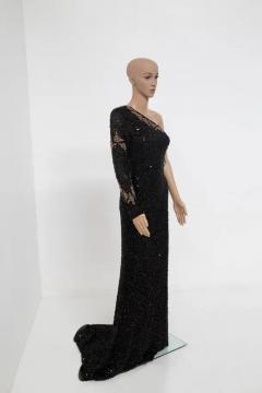 Ermanno Scervino Ermanno Scervino black and gold sequined evening dress - 3698953