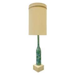 Ermanno Toso Fratelli Toso Large Table Lamp with Green and Blue Murrhines 1950s - 692187