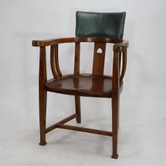 Ernest Archibald Taylor E A Taylor attributed An Arts Crafts Oak Tub Chair with a Pierced Heart - 4191751
