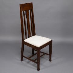 Ernest Archibald Taylor Set of Eight Arts Crafts Glasgow School Oak Dining Chairs with Tulip Details - 4182985