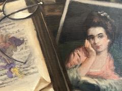 Ernest De Nagy TROMPE LOEIL ANTIQUE BOOKS CANDLE STILL LIFE PAINTING BY ERNEST DE NAGY - 4244974