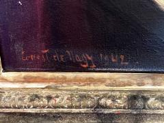 Ernest De Nagy TROMPE LOEIL ANTIQUE BOOKS CANDLE STILL LIFE PAINTING BY ERNEST DE NAGY - 4244975