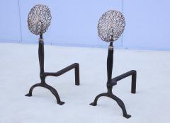 Ernest Gimson 1900s Ernest Gimson Style Brass And Iron Andirons - 3857783