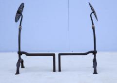 Ernest Gimson 1900s Ernest Gimson Style Brass And Iron Andirons - 3857787