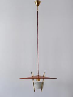 Ernest Igl Rare Mid Century Modern Pendant Lamp by Ernest Igl for Hillebrand Germany 1950s - 2205701