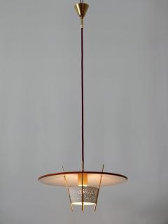 Ernest Igl Rare Mid Century Modern Pendant Lamp by Ernest Igl for Hillebrand Germany 1950s - 2205706