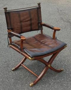 Ernest Miller Hemingway Ernest Hemingway Thomasville Campaign Style Leather Brass Mahogany Desk Chair - 3192865