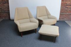 Ernest Race Pair of Ernest Race Flamingo Lounge Chairs and Ottoman - 2148947