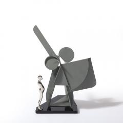 Ernest Tino Trova Post Modernist Sculpture signed Ernest Trova Profile Canto 83 in Matt Gray - 4304562