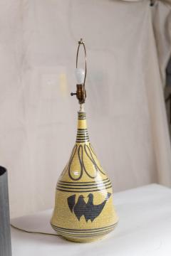 Ernestine Parsons WHIMSICAL YELLOW AND GREY ITALIAN CERAMIC TABLE LAMP BY ERNESTINE OF SALERNO - 3022416