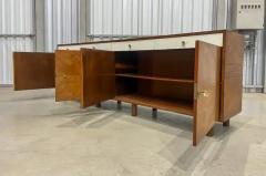 Ernesto Hauner Credenza in Hardwood and Brass Ernesto Hauner for Mobilinea c 1960s - 3488489