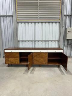 Ernesto Hauner Credenza in Hardwood and Brass Ernesto Hauner for Mobilinea c 1960s - 3488493