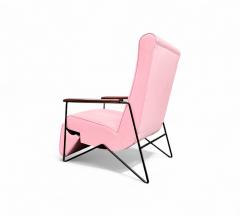 Ernesto Hauner Reclining Chair in Metal Hardwood Leather Ernesto Hauner 1960s Lot 340A - 4373673