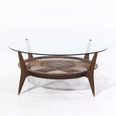 Erno Fabry Erno Fabry Mid Century Walnut and Cane Coffee Table - 4074152