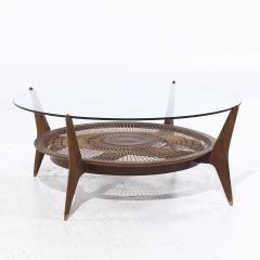 Erno Fabry Erno Fabry Mid Century Walnut and Cane Coffee Table - 4074153