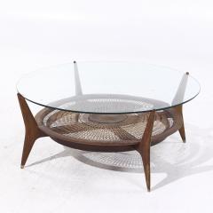 Erno Fabry Erno Fabry Mid Century Walnut and Cane Coffee Table - 4074157