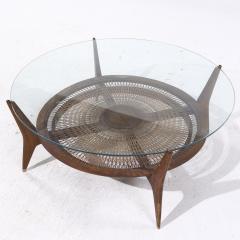 Erno Fabry Erno Fabry Mid Century Walnut and Cane Coffee Table - 4074159