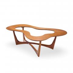 Erno Fabry Erno Fabry Mid Century Walnut and Glass Biomorphic Coffee Table - 4560626