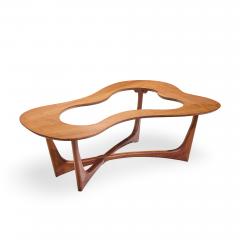 Erno Fabry Erno Fabry Mid Century Walnut and Glass Biomorphic Coffee Table - 4560627