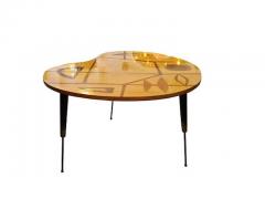 Erno Fabry Italian Modern Walnut Lemonwood Sycamore and Brass Low Side Table Erno Fabry - 4702789