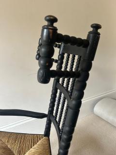 Ernrst Gimson Arts and Crafts Bobbin Ebonized Small Rocking Chair attributed to Ernest Gimson - 4505444
