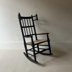 Ernrst Gimson Arts and Crafts Bobbin Ebonized Small Rocking Chair attributed to Ernest Gimson - 4505445