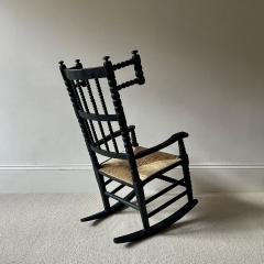 Ernrst Gimson Arts and Crafts Bobbin Ebonized Small Rocking Chair attributed to Ernest Gimson - 4505448