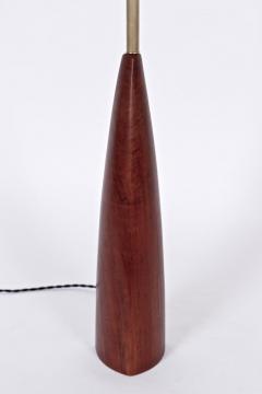 Ernst Henriksen Tall Ernst Henriksen Denmark Turned Teak and Brass Table Lamp 1960s - 1603477