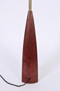 Ernst Henriksen Tall Ernst Henriksen Denmark Turned Teak and Brass Table Lamp 1960s - 1603485