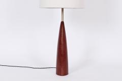 Ernst Henriksen Tall Ernst Henriksen Denmark Turned Teak and Brass Table Lamp 1960s - 1603499