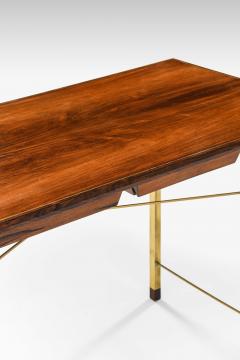 Ernst K hn Lysberg Hansen Therp Rosewood Brass Desk 1940s - 4621425