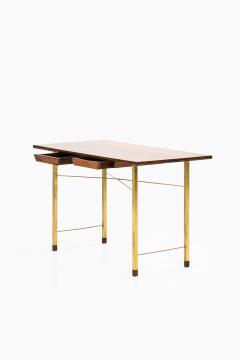 Ernst K hn Lysberg Hansen Therp Rosewood Brass Desk 1940s - 4621431