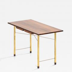 Ernst K hn Lysberg Hansen Therp Rosewood Brass Desk 1940s - 4621848