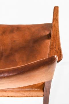 Ernst K hn Teak Leather Brass Armchair Attributed to Ernst K hn 1940s - 4632595