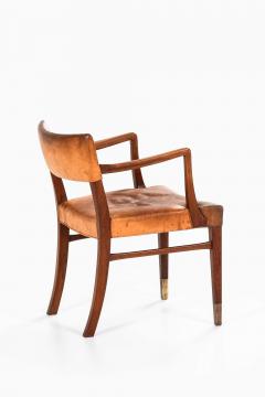 Ernst K hn Teak Leather Brass Armchair Attributed to Ernst K hn 1940s - 4632601