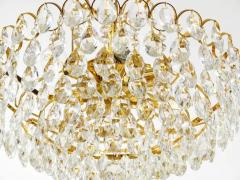 Ernst Palme Ernst Palme Palwa Hollywood Regency Gilt Brass Crystals Chandelier 1970s - 4067267