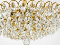 Ernst Palme Ernst Palme Palwa Hollywood Regency Gilt Brass Crystals Chandelier 1970s - 4067272