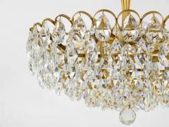 Ernst Palme Ernst Palme Palwa Hollywood Regency Gilt Brass Crystals Chandelier 1970s - 4067273