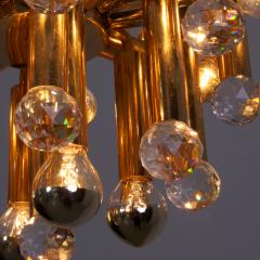 Ernst Palme Huge Glass Crystal Drops and Brass Ceiling Mount Fixture by Ernst Palme - 546648