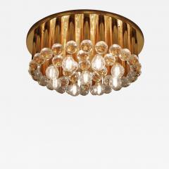 Ernst Palme One of Three Huge Glass Crystal Drops and Brass Flush Mount by Ernst Palme - 560921