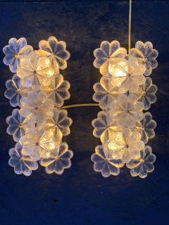 Ernst Palme Pair of Ernst Palme Floral Glass Sconces - 865907