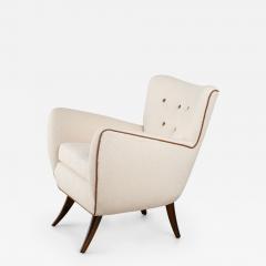 Ernst Schwadron Ernst Schwadron Lounge Chair in Italian Boucl and Saddle Brown Leather - 3372613