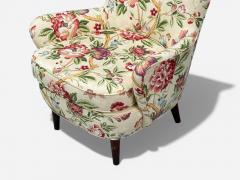 Ernst Schwadron Ernst Schwadron Style Mahogany Fabric Organic Lounge Chairs USA 1960s - 4445371