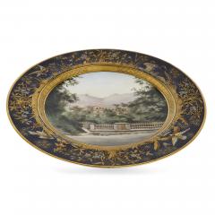 Ernst Wahliss Antique porcelain plate by Ernst Wahliss depicting the Racket Court Hong Kong - 3222175