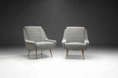 Erton Pair of Lounge Chairs with Gilded Brass Legs for Erton France circa 1950s - 3929155