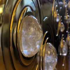 Erwan Boulloud Brass Wood Black Steel Roepa Sideboard with Inlaid Rock Crystals Atelier EB - 1673840